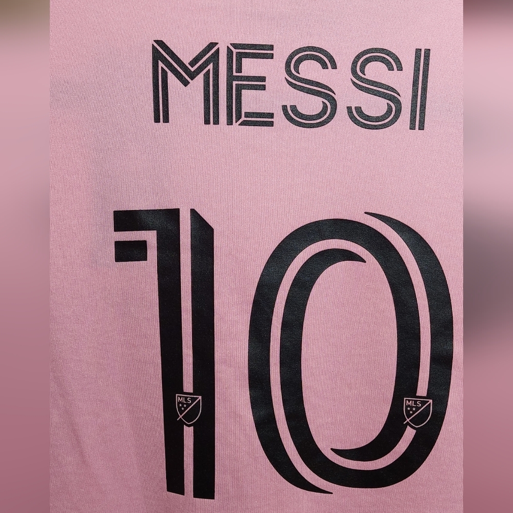 adidas Pink Striped Soccer Jersey with Club Crest - Picture 6 of 8